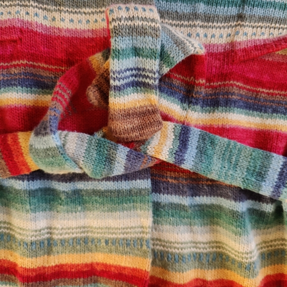 Vintage Lauren Ralph Lauren Hand Knit Navajo Cardigan with tie, Size PM - Picture 4 of 15